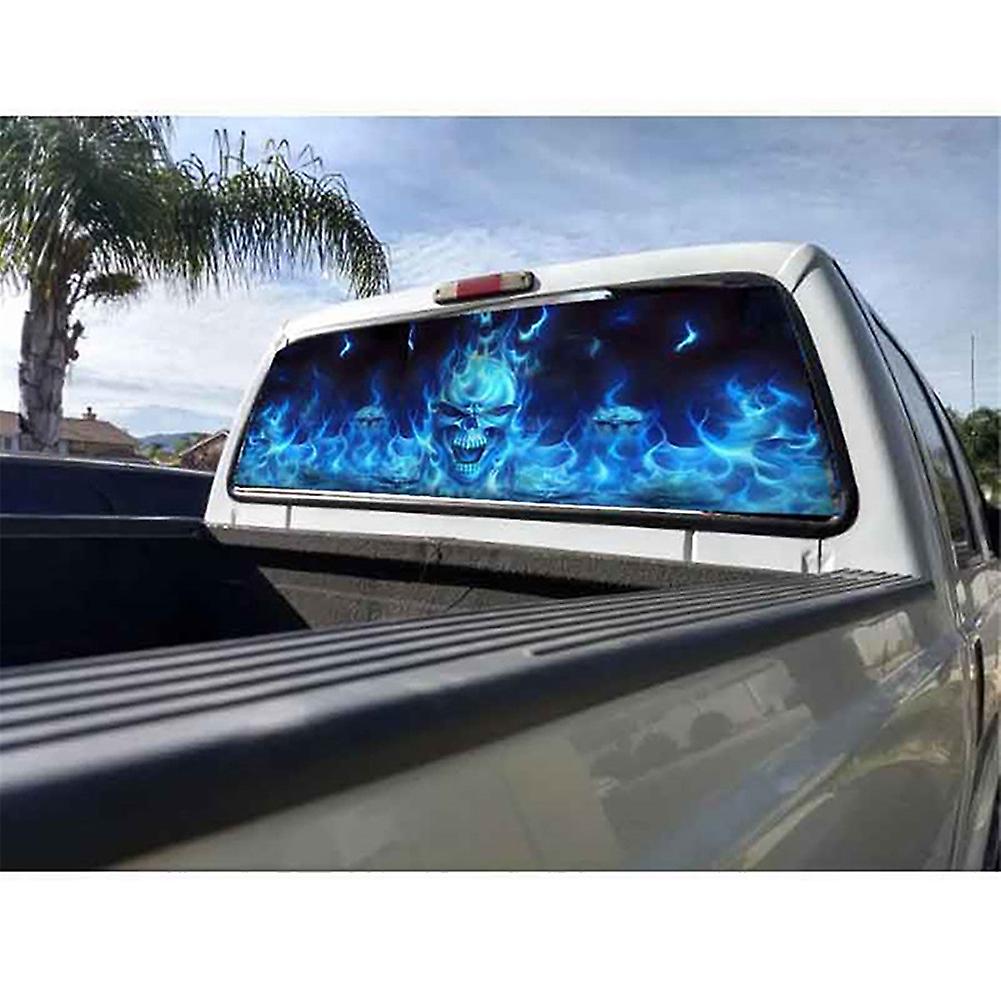 135x36cm Car Truck SUV Flaming Skeleton Skeleton Decal Decal