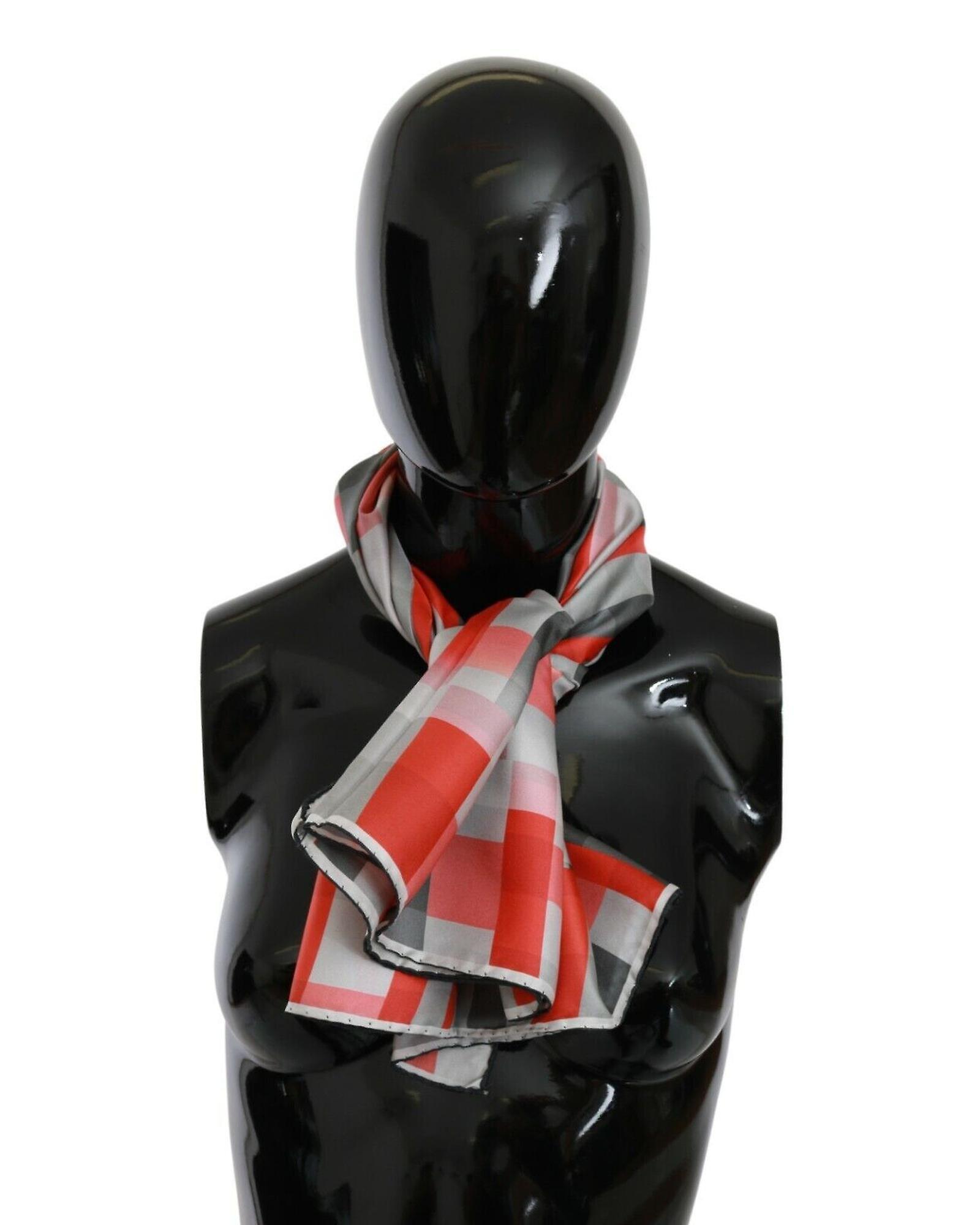 Foulard Brett Johnson Pour Graff - Gris Motifs Géométriques - Cachemire Et Soie Neuf