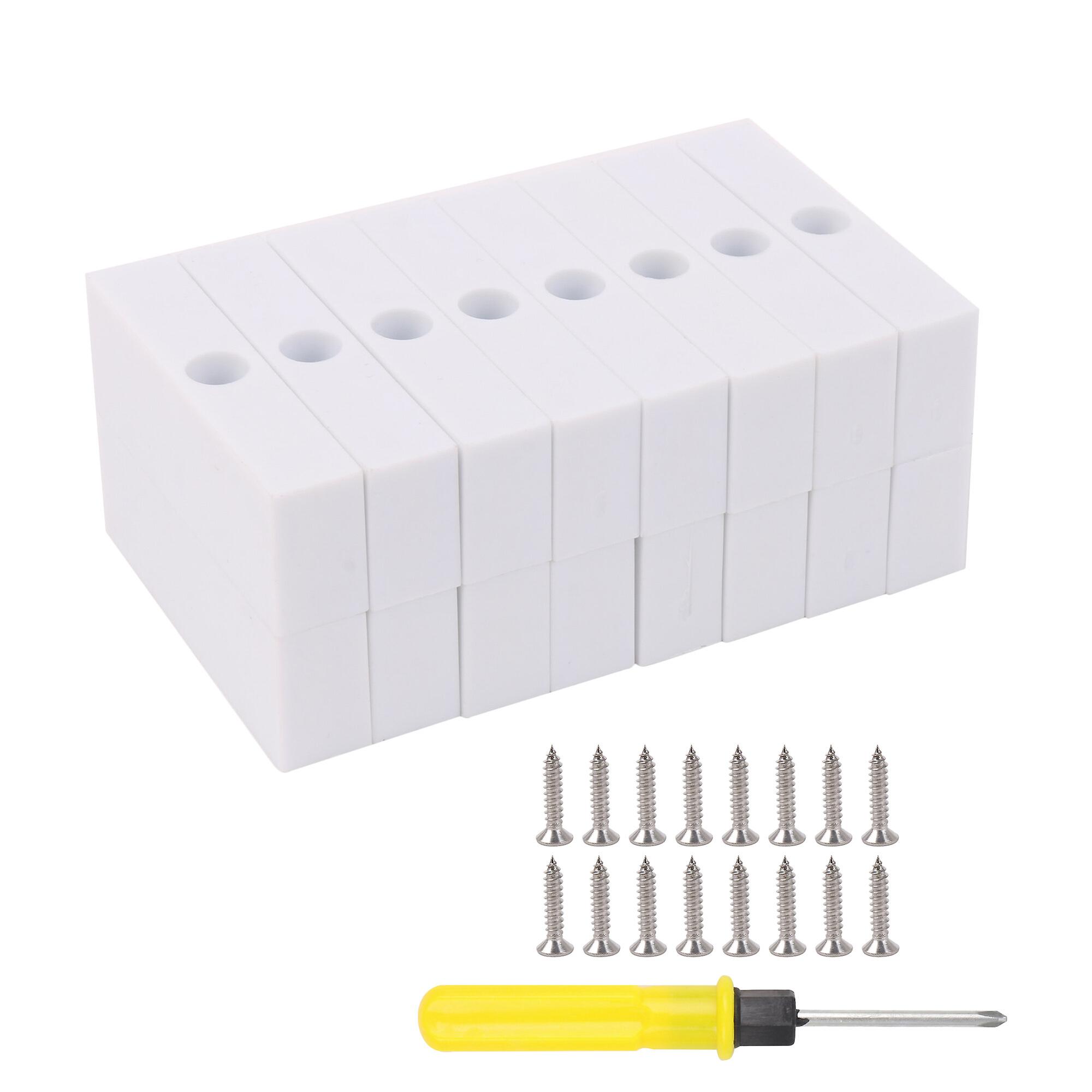 16 Pcs Sliding Window Locks Limit Block 20mm Height Single-Hole White