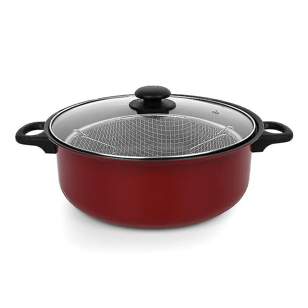 Hjem Frituregryde med låg Pommes frites i rustfrit stål Frituregryde Nonstick gryder