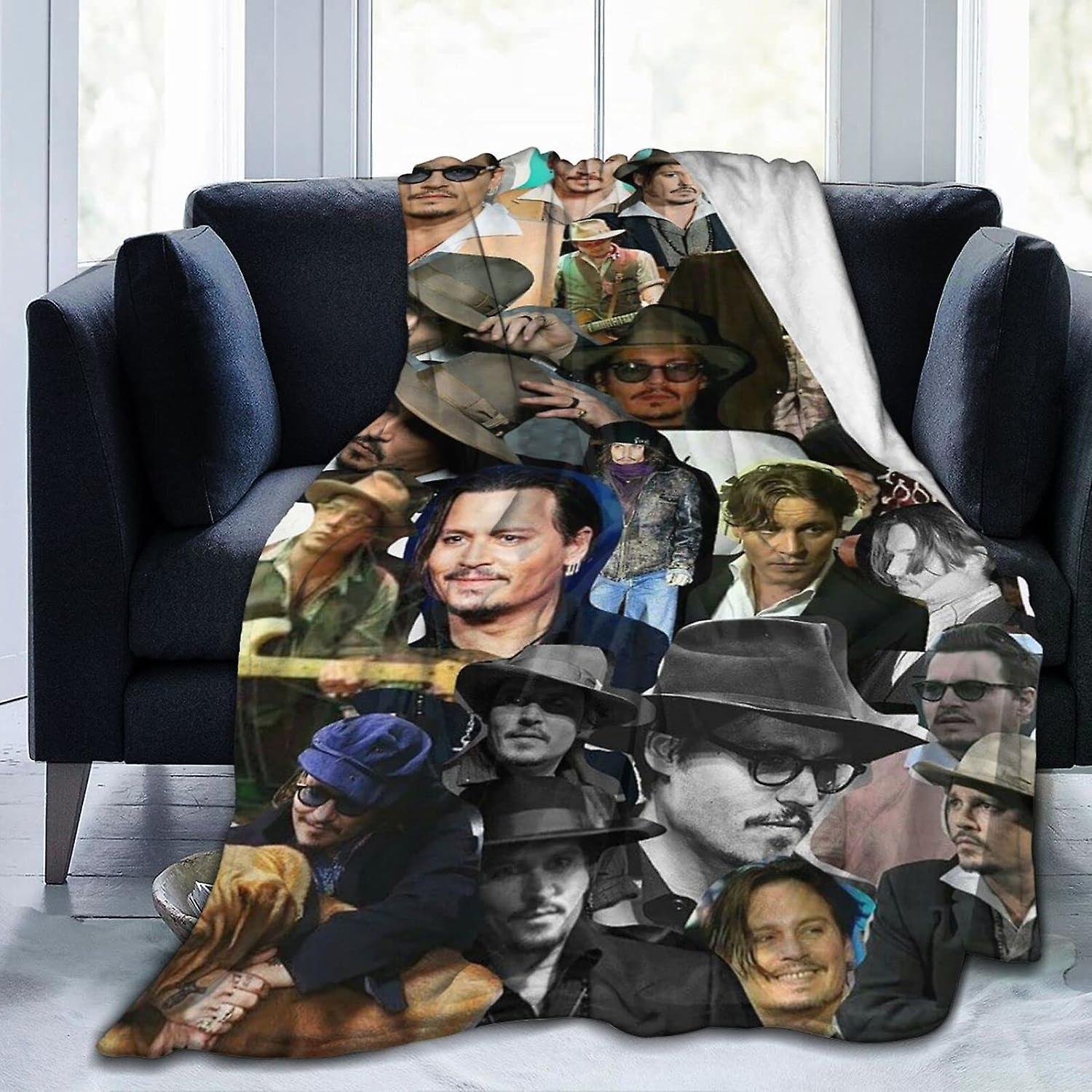 Johnny Depp Kast teppe Super Soft Comfy Flanell teppe plysj teppe for sofaen sofa ABD8184