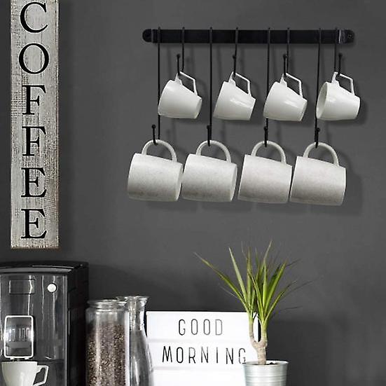 Mug Holder Space Saving Display Black Convenient Decorative Coffee Rack for Bar