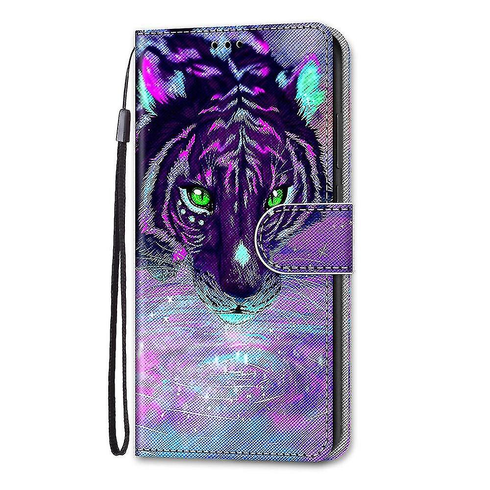 Case For Iphone 12 Pro Painted Flip Cover Magnetic Closure Tiger