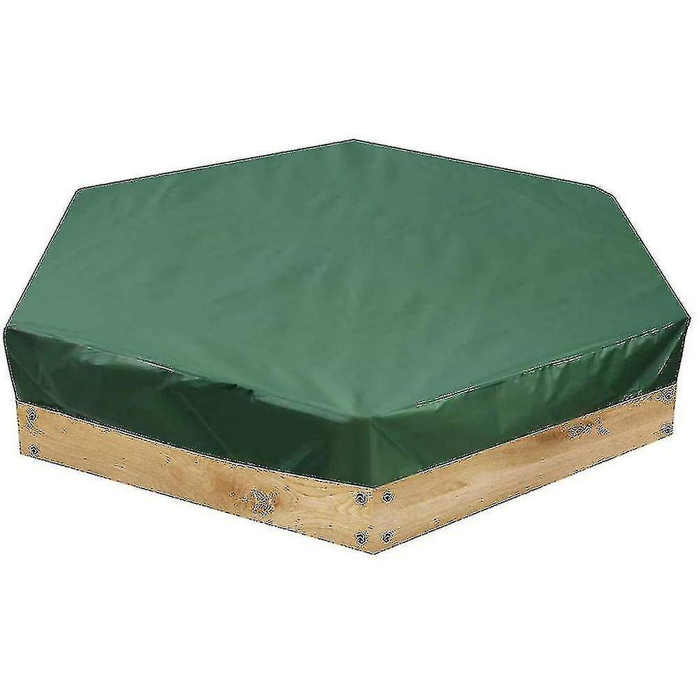 Sandpit Cover Waterproof Dustproof Sandpit Pool Protection Hexagonal Green Sandpit Cover With Drawstring