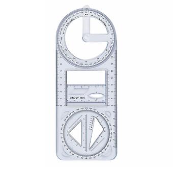 Geometrische Liniaal Multifunctioneel Veelzijdig Meetinstrument School Office Tekening Duidelijke Schaal Gemakkelijk