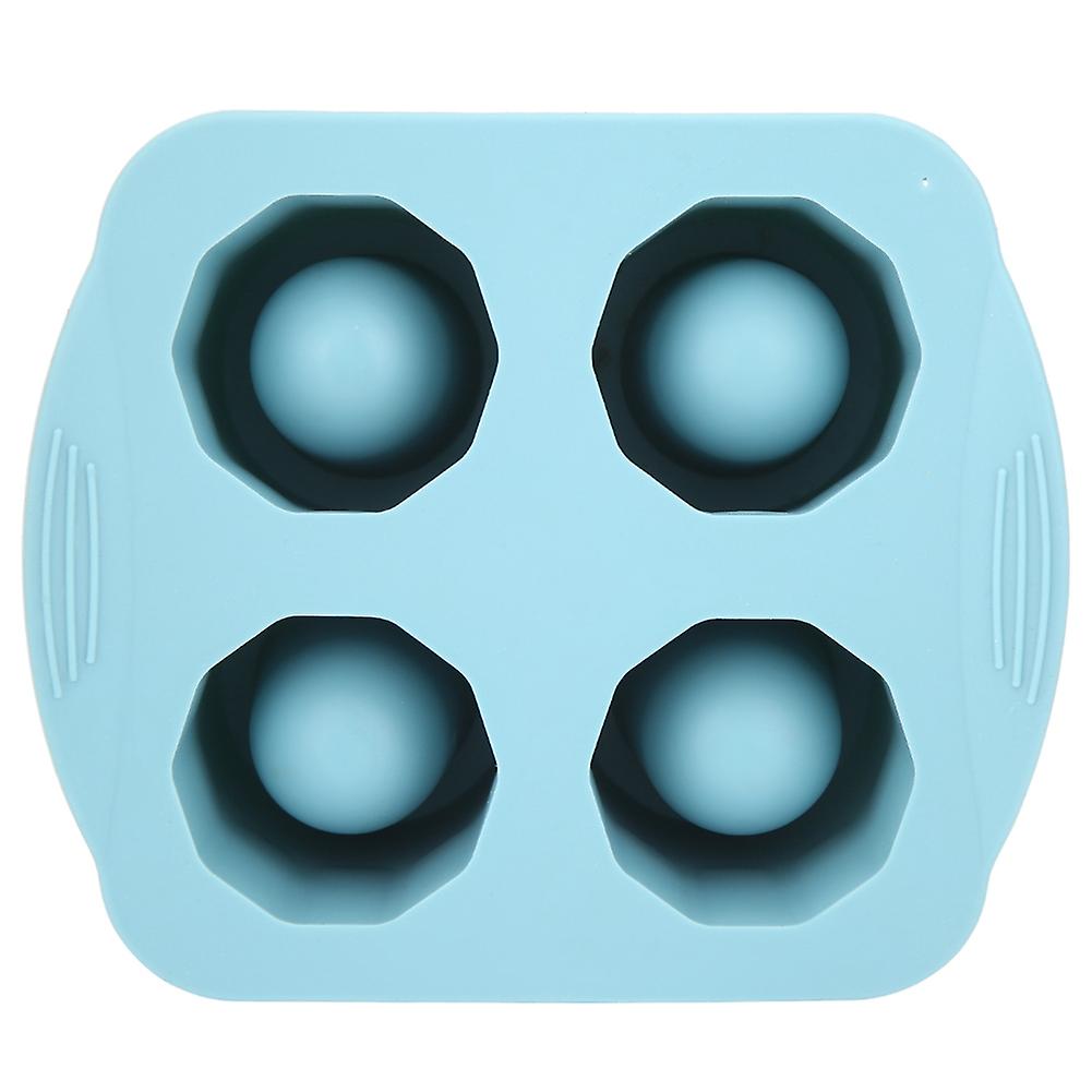 Silicone Blue Household Ice Maker Mold 4 Grids Small Ice Cube Tray Frozen Cubes TrayBlue