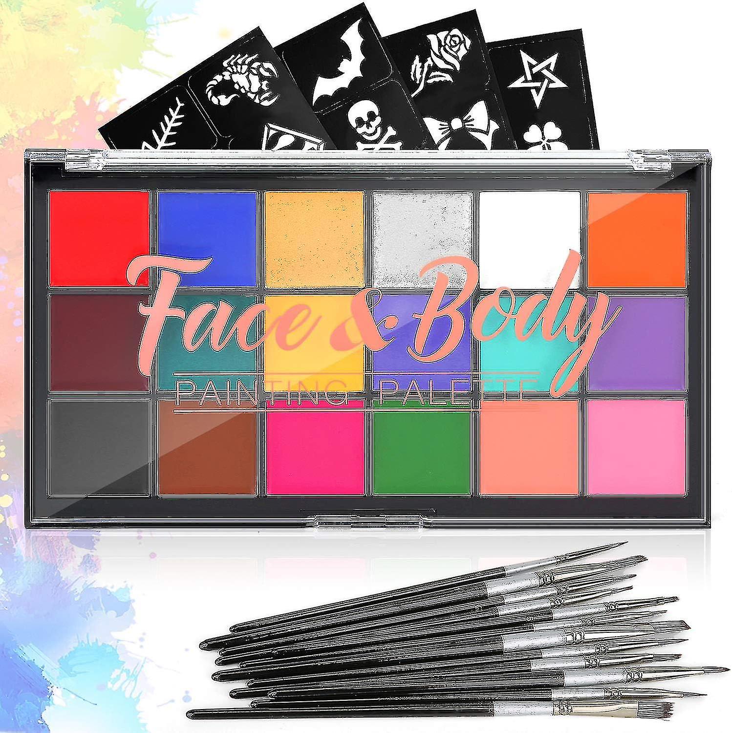 Face Paint Kit For Kids, Professiol Quality Face & Body Paint, Hypoallergenic Safe & Non-toxic, Easy To Painting And Washing, Ideal For Halloween Part