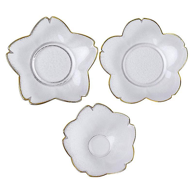 3pcs Glass Dessert Plate