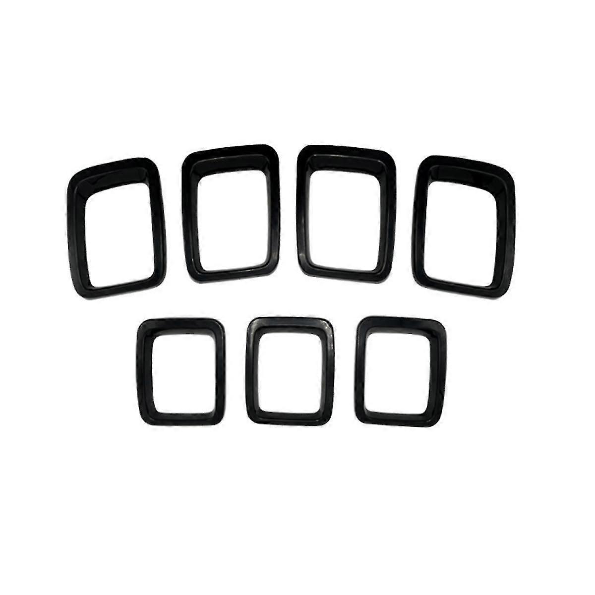 Car Black Front Grill Mesh Inserts Rings Covers Trim Inserts Kit Compatible With Compass Mp 2017 2018 2019 2020