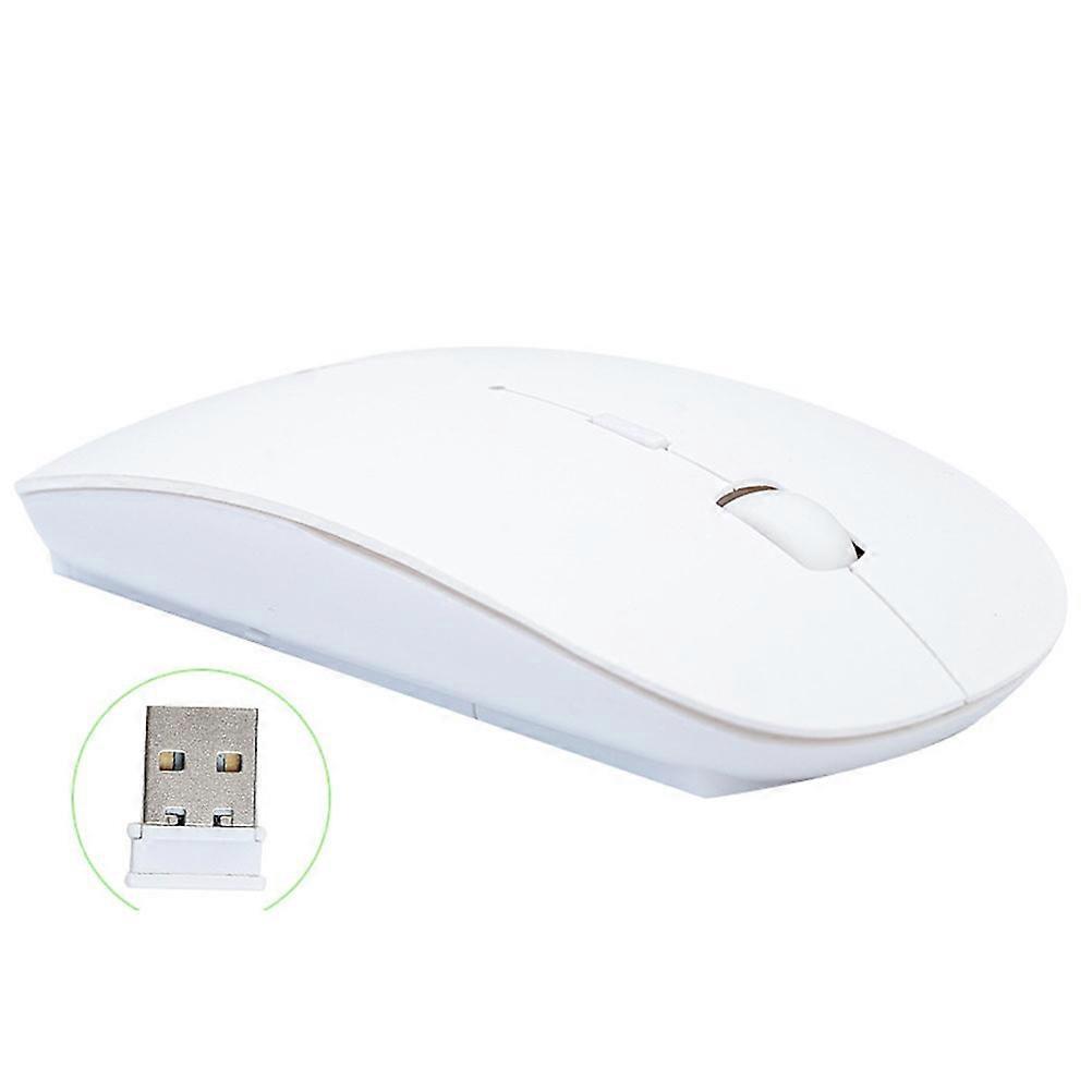 Wireless Mouse for iMac Laptops PCs Tablets 2.4 GHz wireless battery operated Mouse (White)