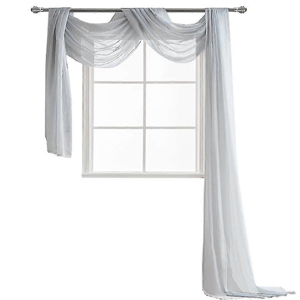 Adult Plain Solid Color Scarf Valance Wedding Hemmed Light Filtering