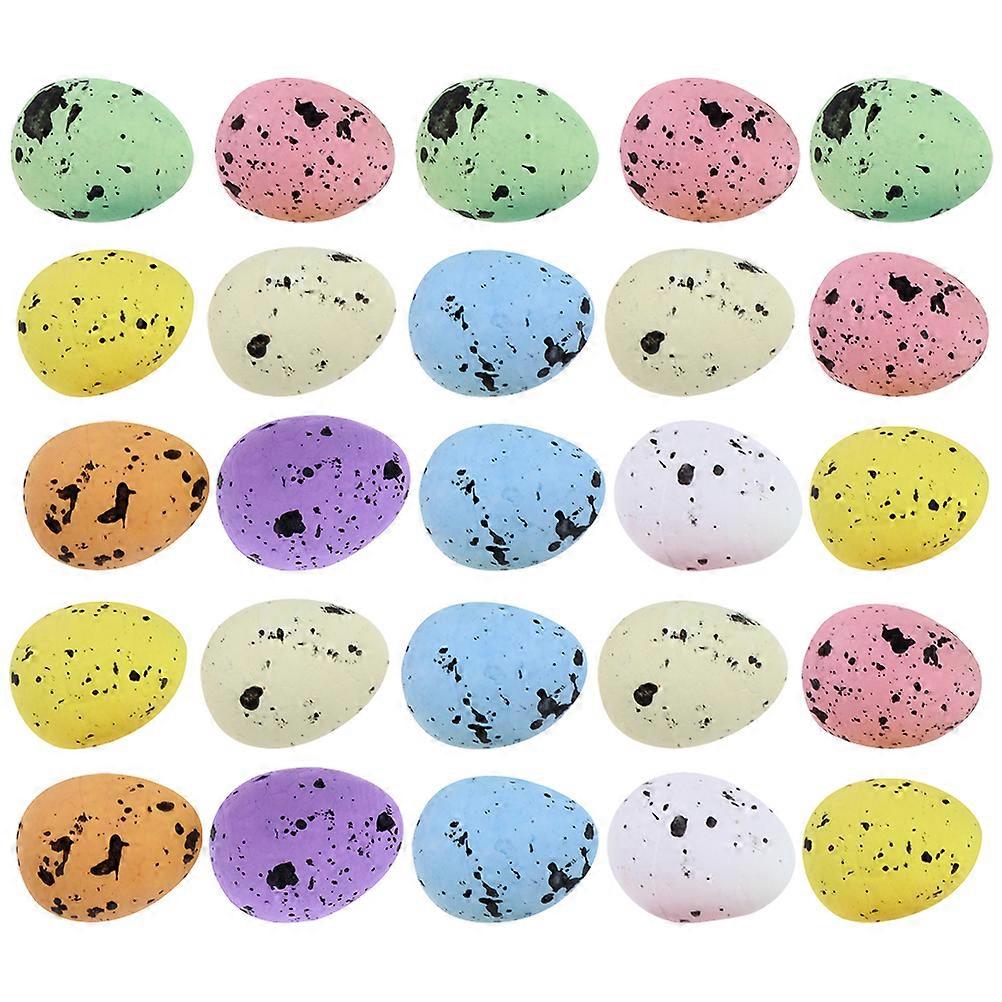 150PCS Easter Foams Bird Egg Decors Colorful Easter Simulation Quail Egg Decors