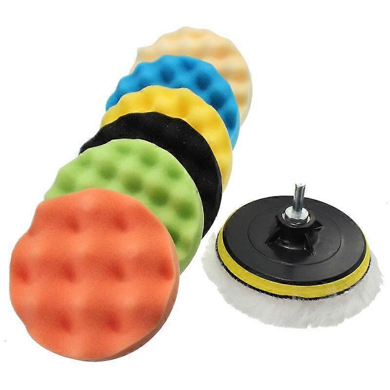 8Pcs 125mm Gross Polishing Buffing Pad Kit For Car Polishing With Drill Adapter 5 inch Polisher Pad Buffing Waxing Adhesive Tool