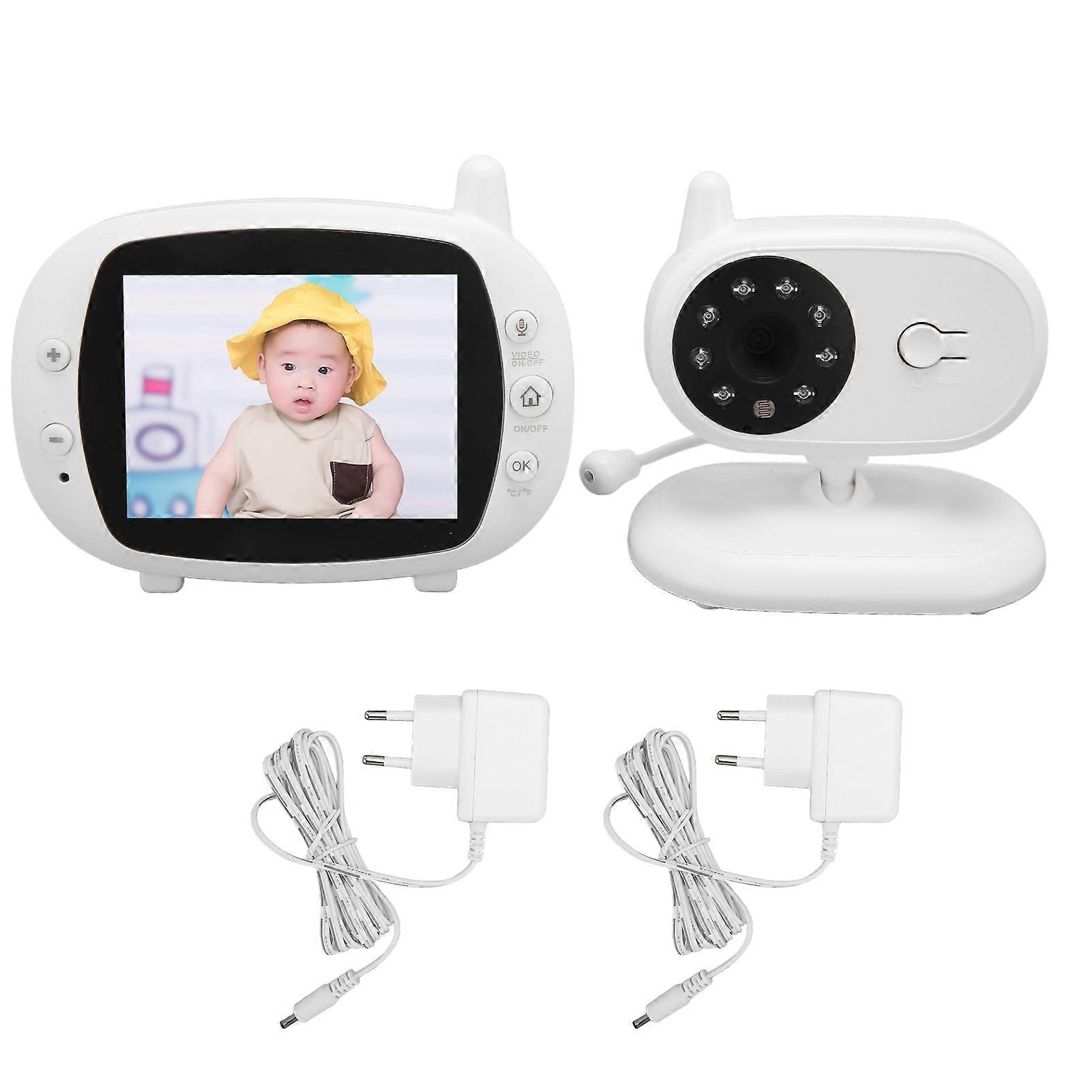 Baby Monitor Video 3.5in Display Video Baby Monitor with Camera with Night Vision 2 Way Audio Lullabies EU Plug 100?240v