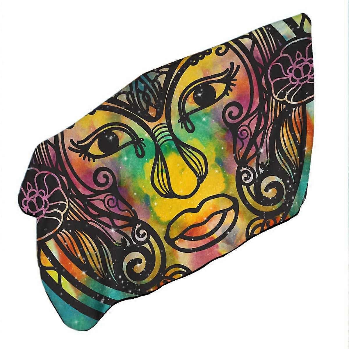 Duchowy orientalny Bóg Face over Space Ręcznik plażowy z mikrofibry