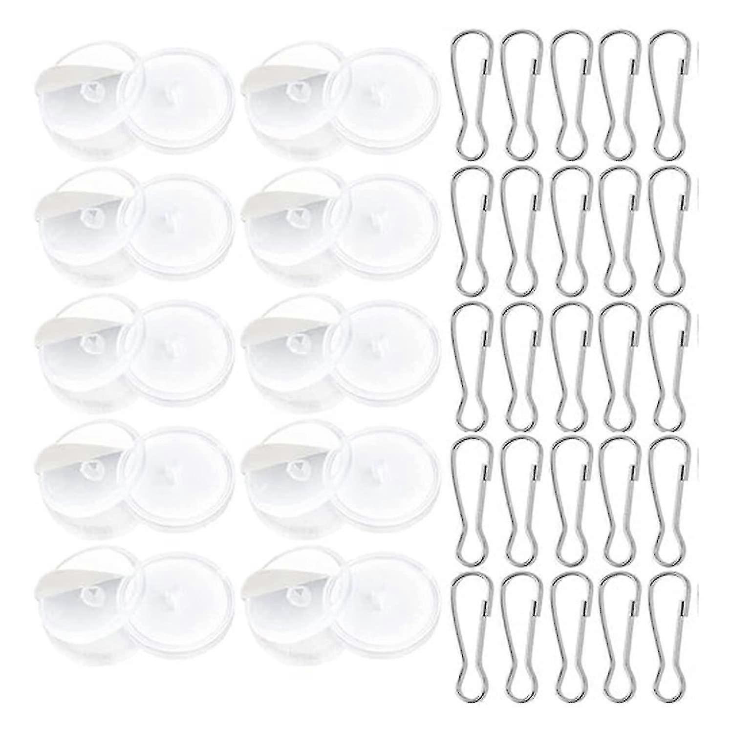 50 חתיכות ווי תקרה דבק עצמי ו 50 חתיכות קליפסים מוט דגל, מתנה שקופה y