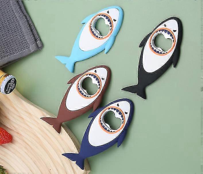 (Y)Shark Bottle Opener, Beer Bottle Opener Magnetic Bottle Opener For Dad Boyfriend Bartender Bar Kitchen (4pcs)
