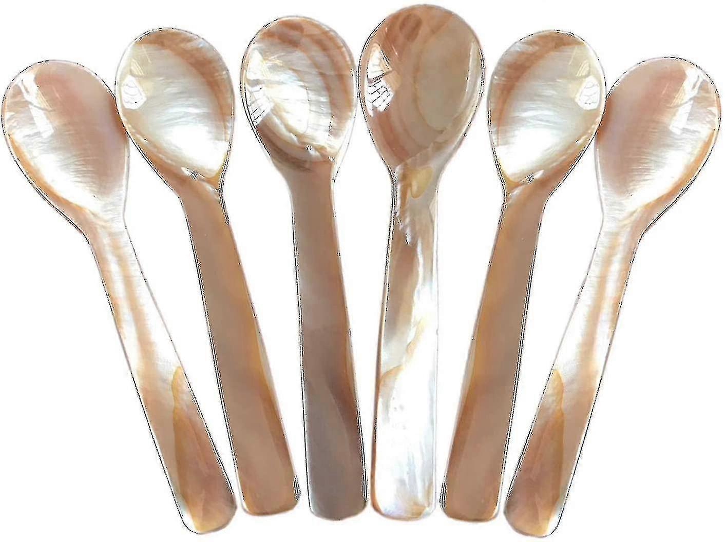 Set aus 6 Perlmutt 11,5 cm x 3 cm Mopp Kaviarlöffel mit rundem Griff