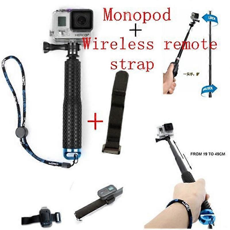 19  Aluminium Hand Grip Adjustable Extension Selfie Stick Handheld Monopod For Gopro Hero9 8 7 6 Hero 5 4 3+ Session Camera