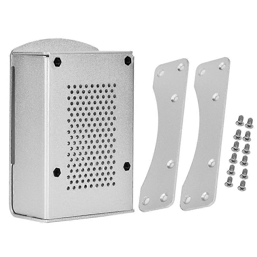 Für Raspberry Pi 4 Model B Schwarzes Aluminiumgehäuse Box Gehäuse mit Kühlkörperhalterung (Silber) YEMAA