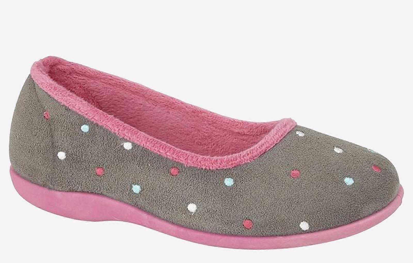 Sleepers Isla MEMORY FOAM Slippers Grey/Fuchsia