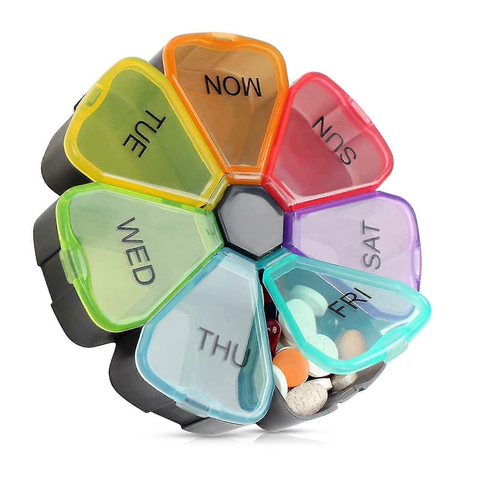 7-day Pill Box With Individual Compartments