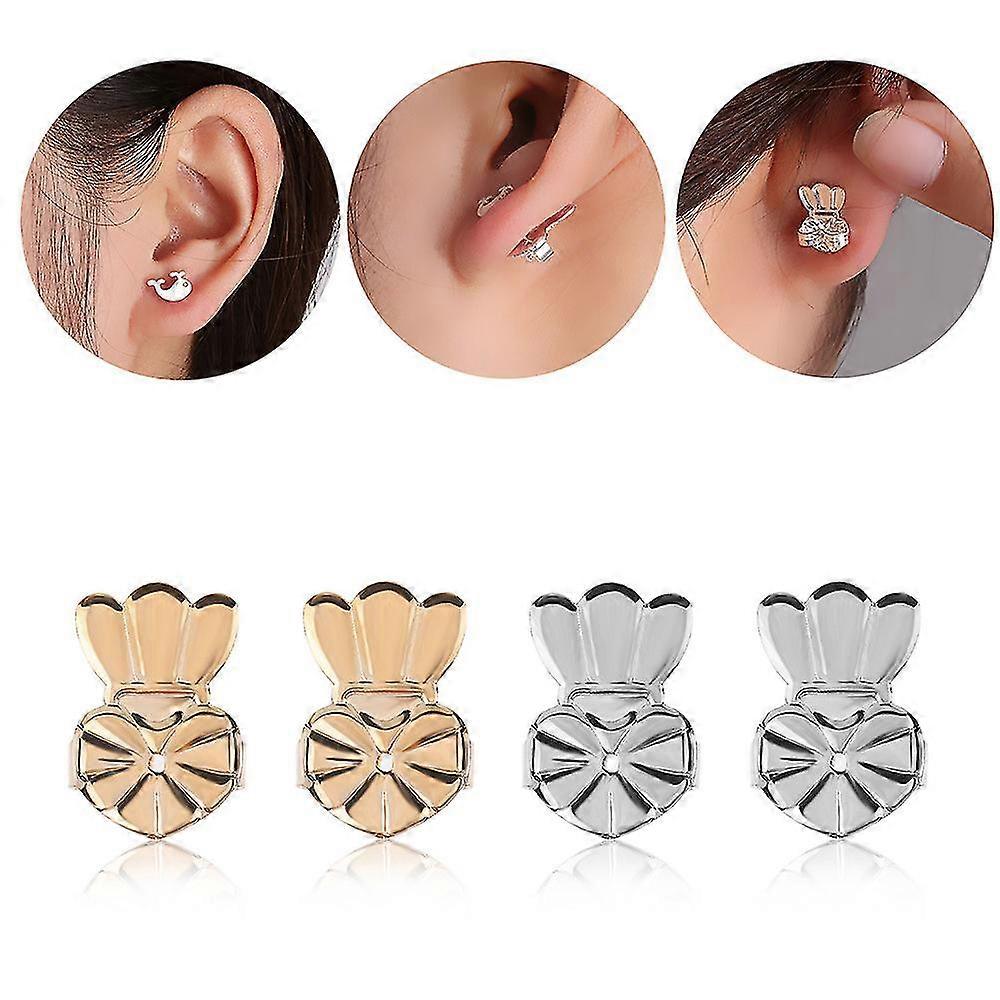 2 Pairs Earring Lifters,hypoallergenic Earring Backs For Droopy Ears Scrollsqy