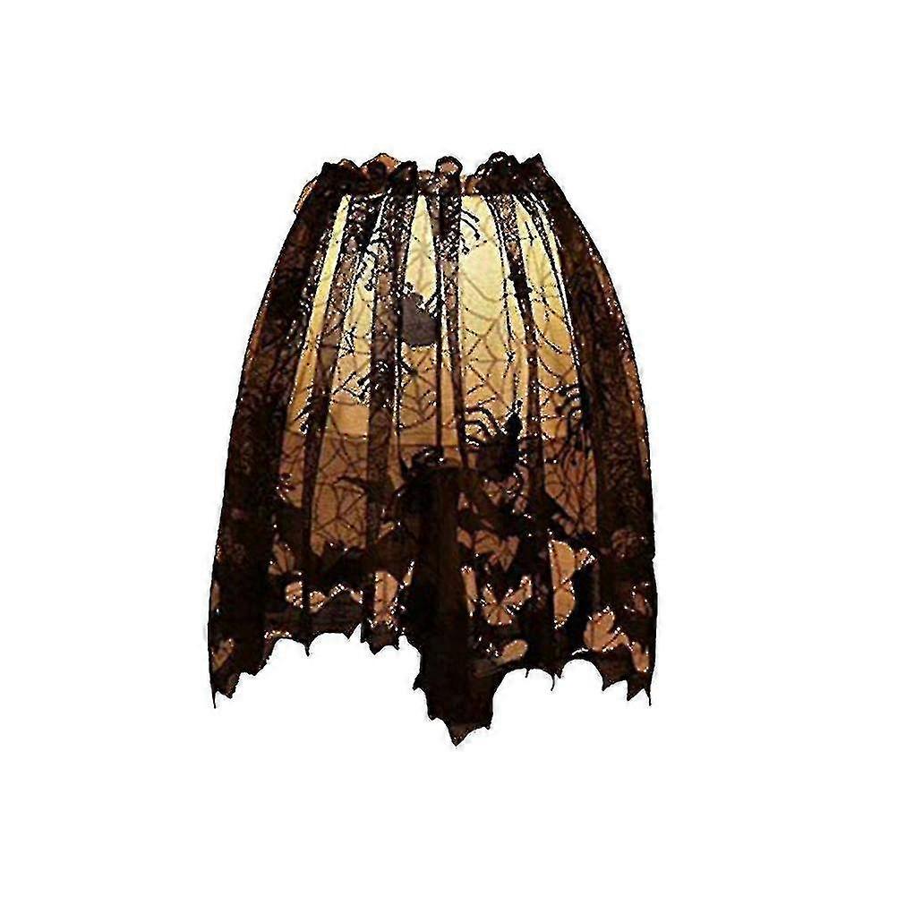 Halloween Decoration Spider Web Table Lampshade Door Curtain For Party Decor2pcs-black) A
