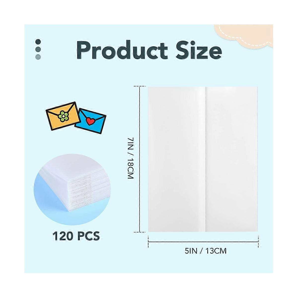 Goefun Pergamentpapier 12,7 X 17,8 Cm – 120 Blatt Vorgefaltet, 115 G/m², Durchscheinend Für Einladungen & Grußkarten