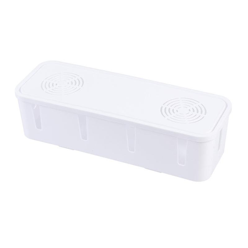 Multi Power Plug Socket Anti-Dust Safety Box Storage Cable/ Wire/ Cord Organizer (White)