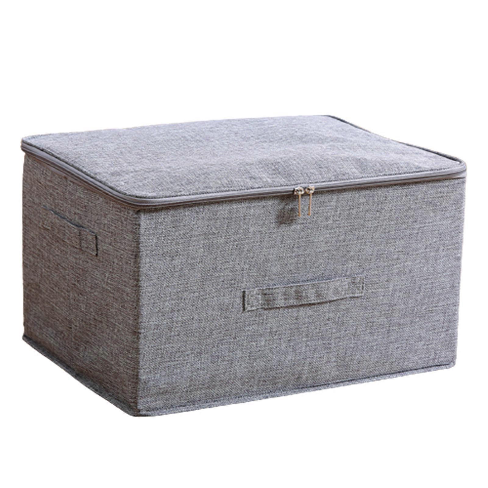 Foldable Stackable Storage Bins with Zipper Lid Storage Container for Clothes Bedding Blankets