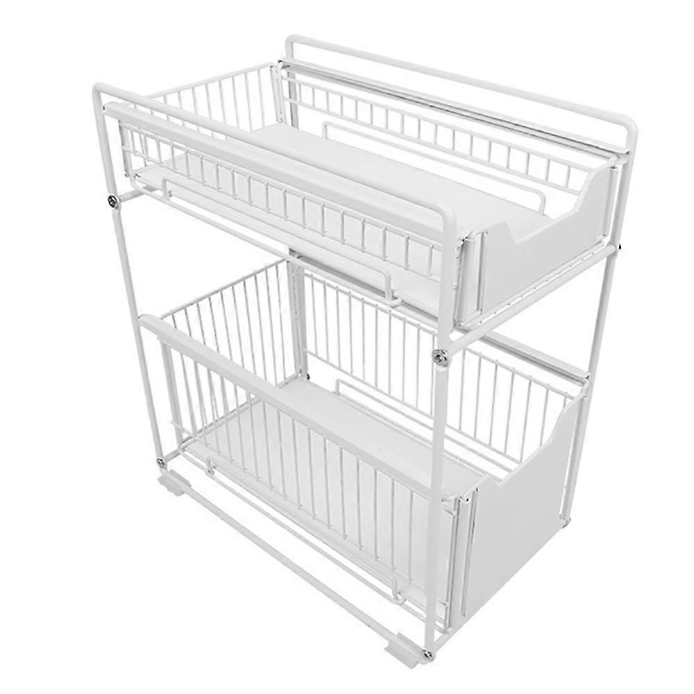 Under the Kitchen Sink Storage Rack Drawer Type Can Be Pushed and Pulled Under the Cabinet Telescop
