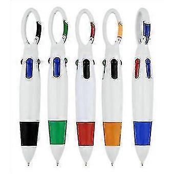 Pack Of 10bulk Mini 4-in-1 Multi-colored Ink Ballpoint Pens With Keychain For Adults, Kids, Nurses