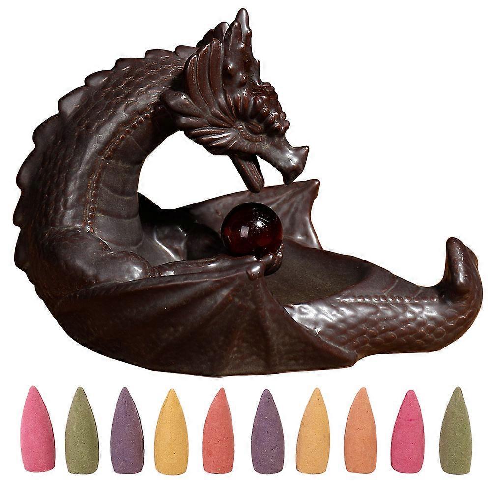 Unique Shape Ceramic Ornamental Backflow Incense Holder Burner for Home Office Decor Gift