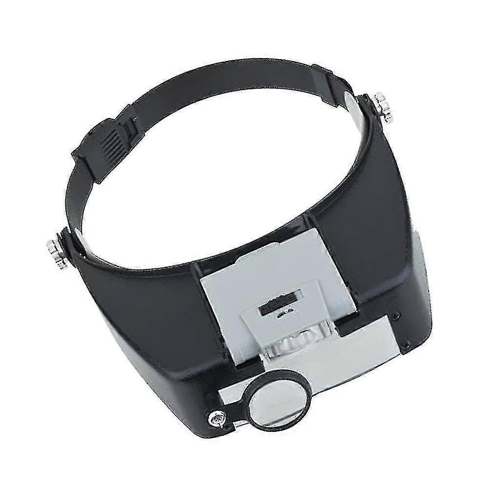 2 Led Loupe Microscope Helmet Style Headband Magnifier Hands Free Magnifying Glasses For Reading Jew