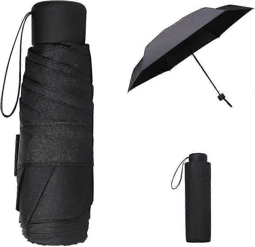 Mini Umbrella, Pocket Umbrella, 6 Ribs Lightweight Compact Folding Umbrella