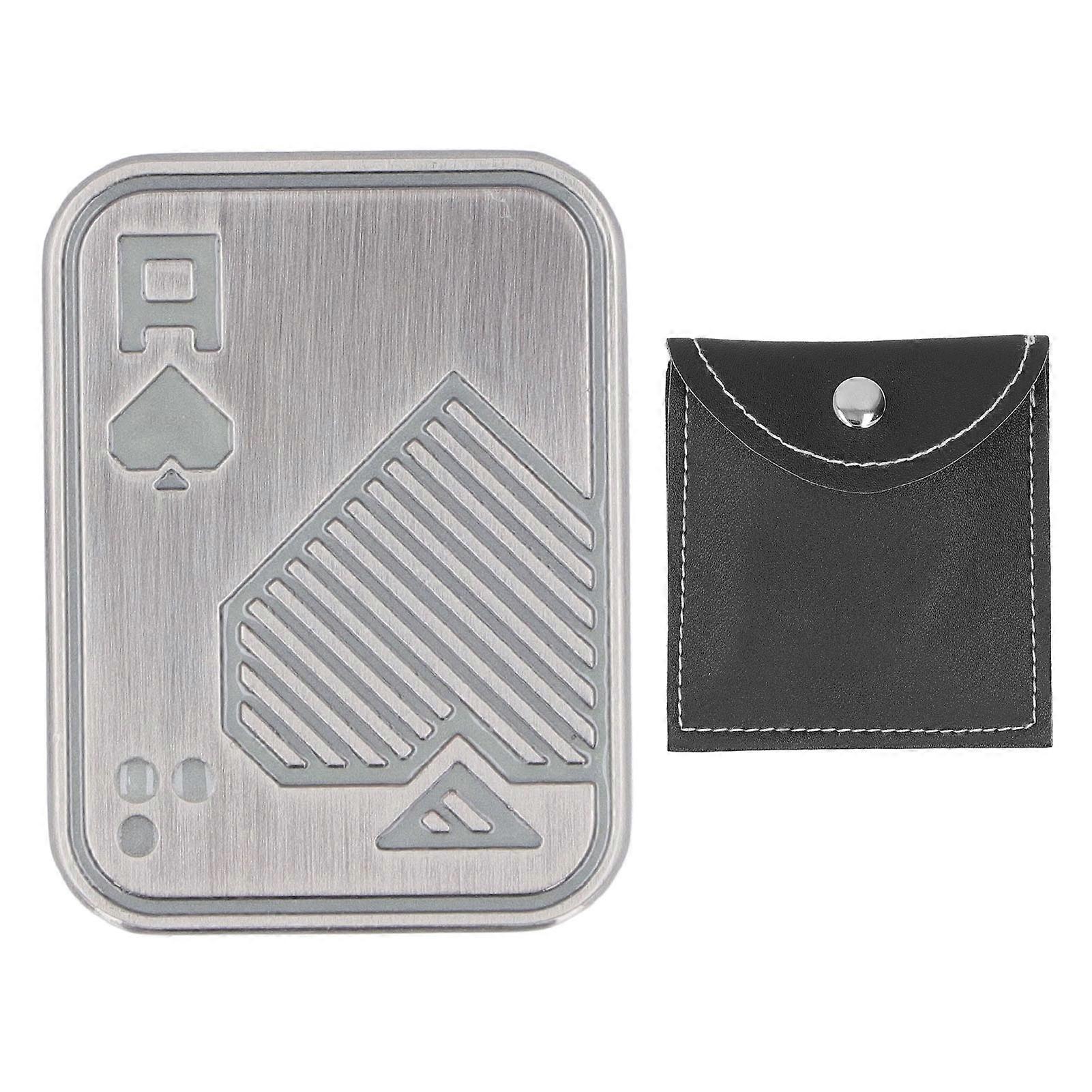 Push Card Slider Toy Magnetic Push Metal Card Roate Reducing Stress Anxiety Fingertip Slider Toy with Storage Bag