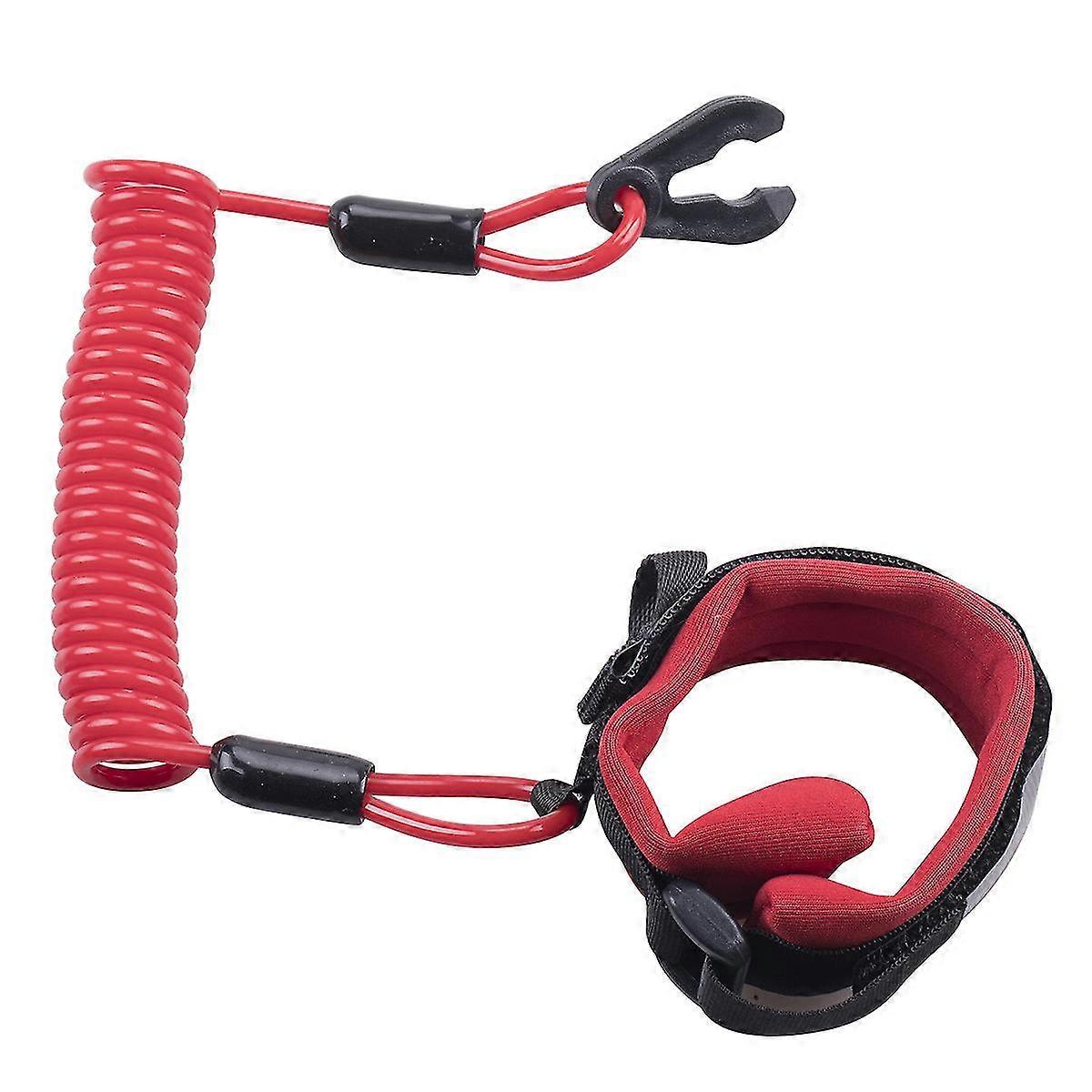 Boat Safety Kill Stop Switch Connector Lanyard Cord For Wrist Strap Compatible For Mercruiser Marine, For Yamaha(1pcs, Red And Black)