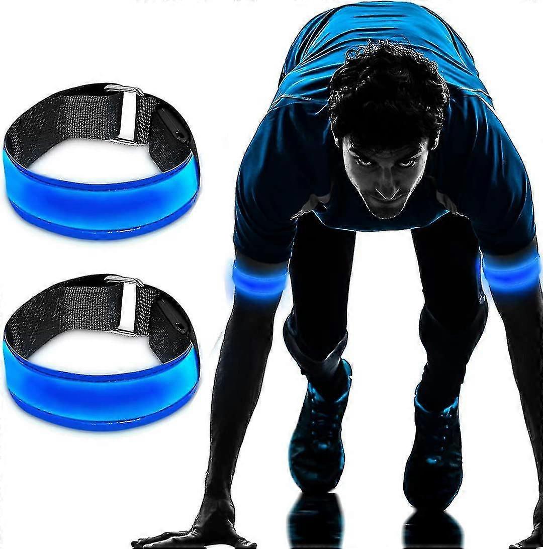 Rechargeable Led Wristband, 2 Pack Usb Reflective Light Strips For Kids, For Jogging, Running And Sports