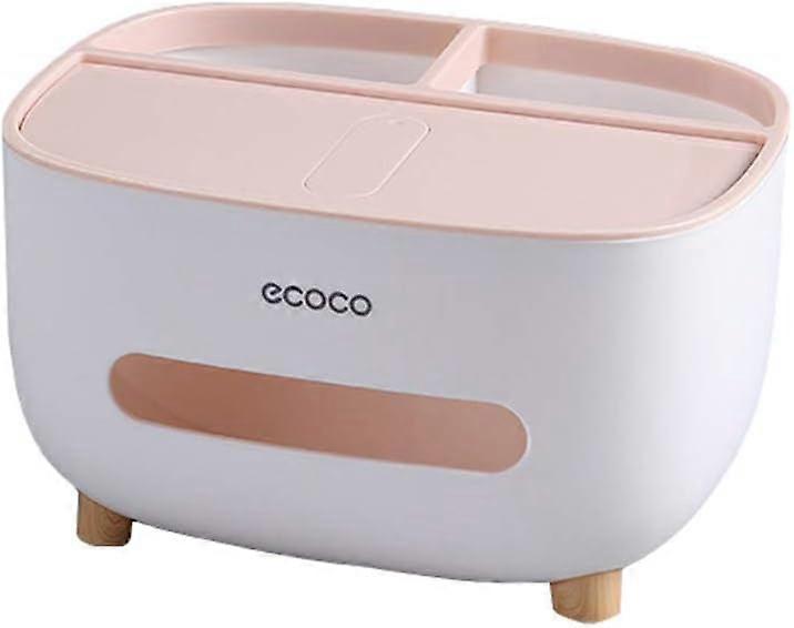 MUJIXI Tissue box, PVC tissue box, Multi-function box, Pen holder, Remote control holder, Tissue holder, Storage box, cosmetic tissue box (Pink-1)