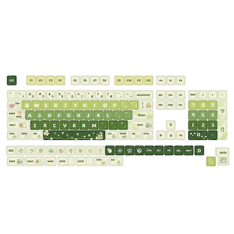 Spring Green Theme PBT DyeSublimation Keycap Set XDA Profile Keycap 133 Key