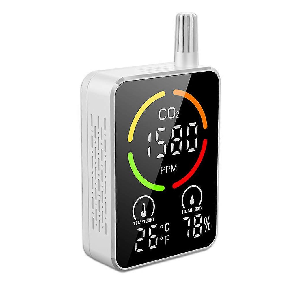 Infrared Semiconductor 3in1 CO2 Temperature Humidity Monitoring Device Digital Display Air Quality Detector with Time Display