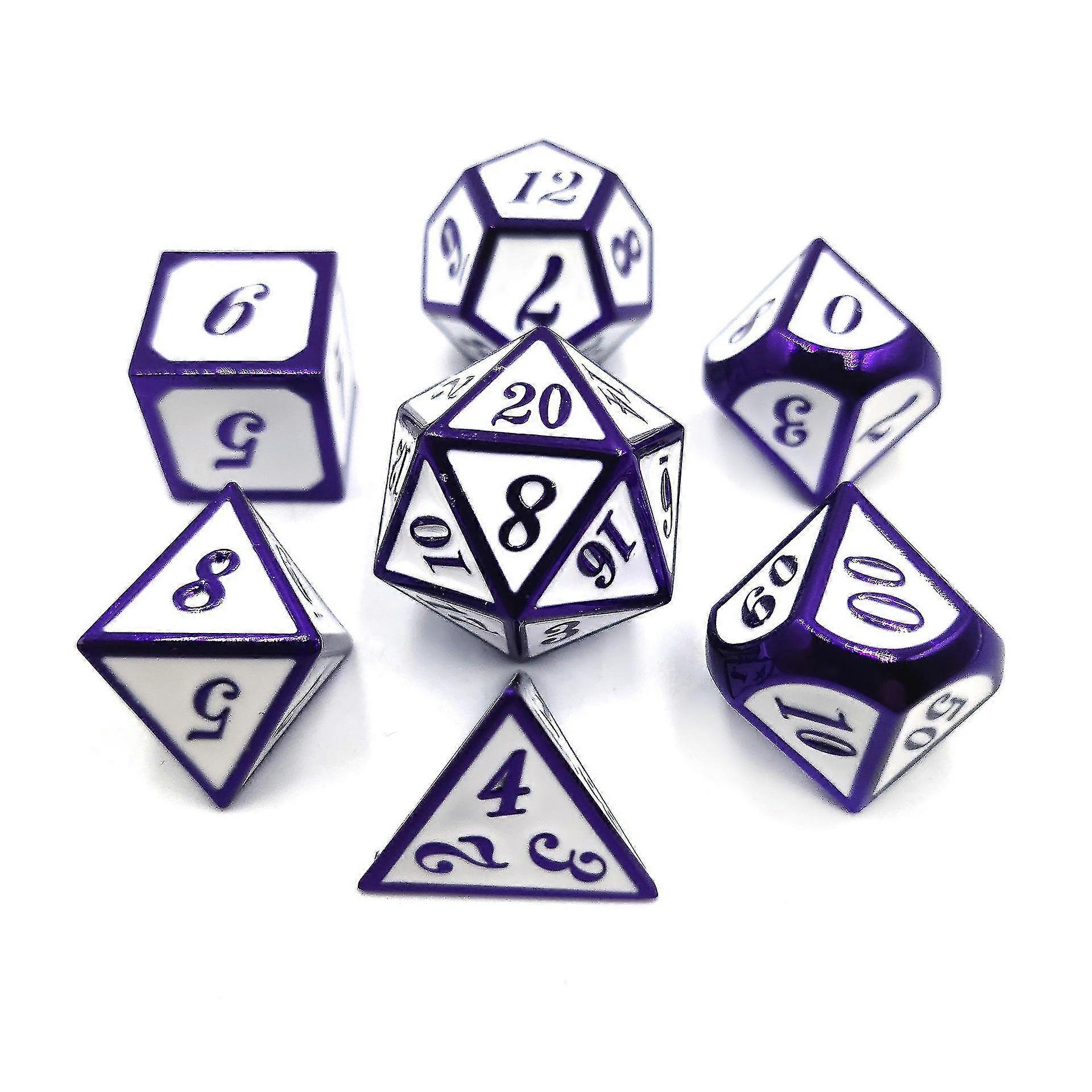 Dice Metal Dice Rainbow Set Creative Game Chip Metal Decompression Colored Geometric