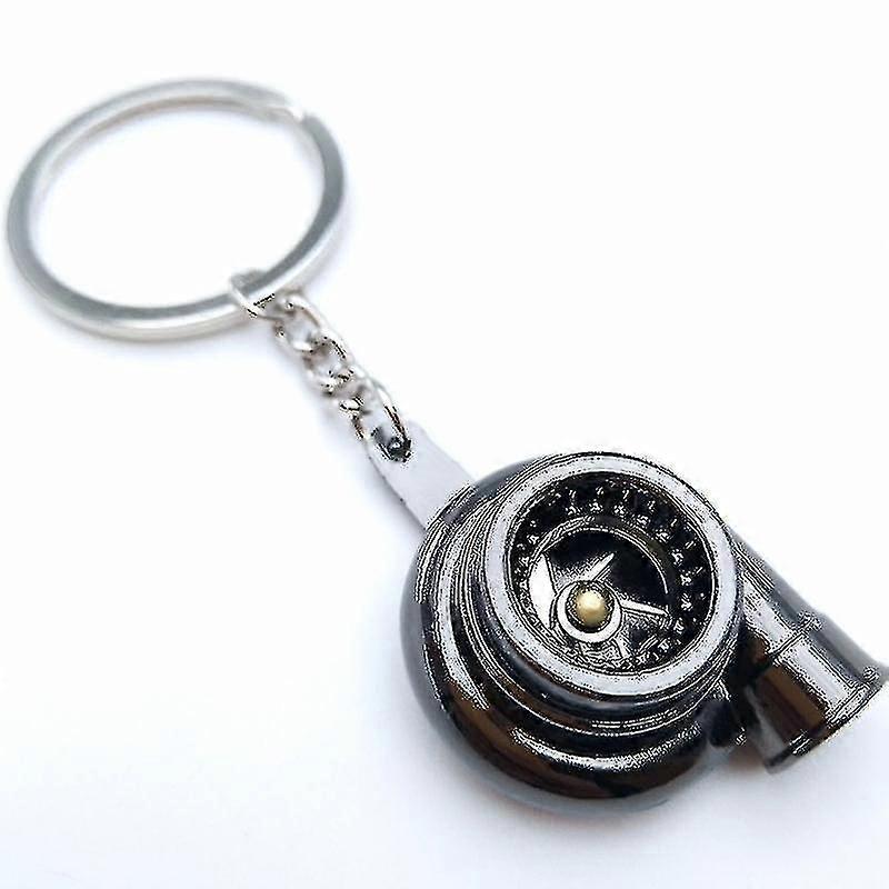 Car Metal Keychain Sound Turbo Key Plain Bearing Spinning Model Turbine Turbo Ring Key Turbo Shaped-ZZY