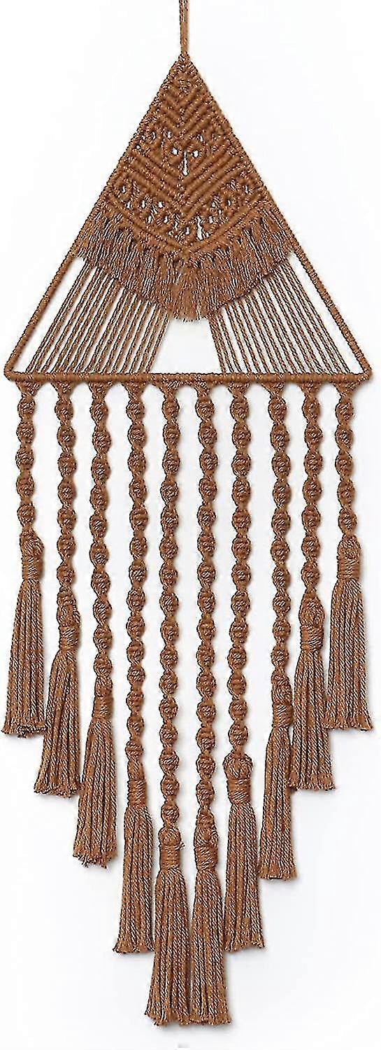 Macrame Woven Wall Hanging Dream Catcher Room Door Decor(brown)