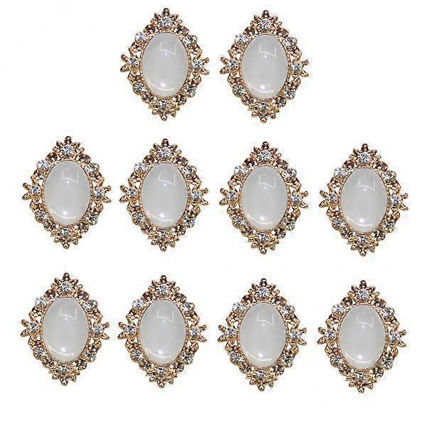 22x10pcs Rhinestone Flat Back Beads Button Scrapbook Embellishment  Cream