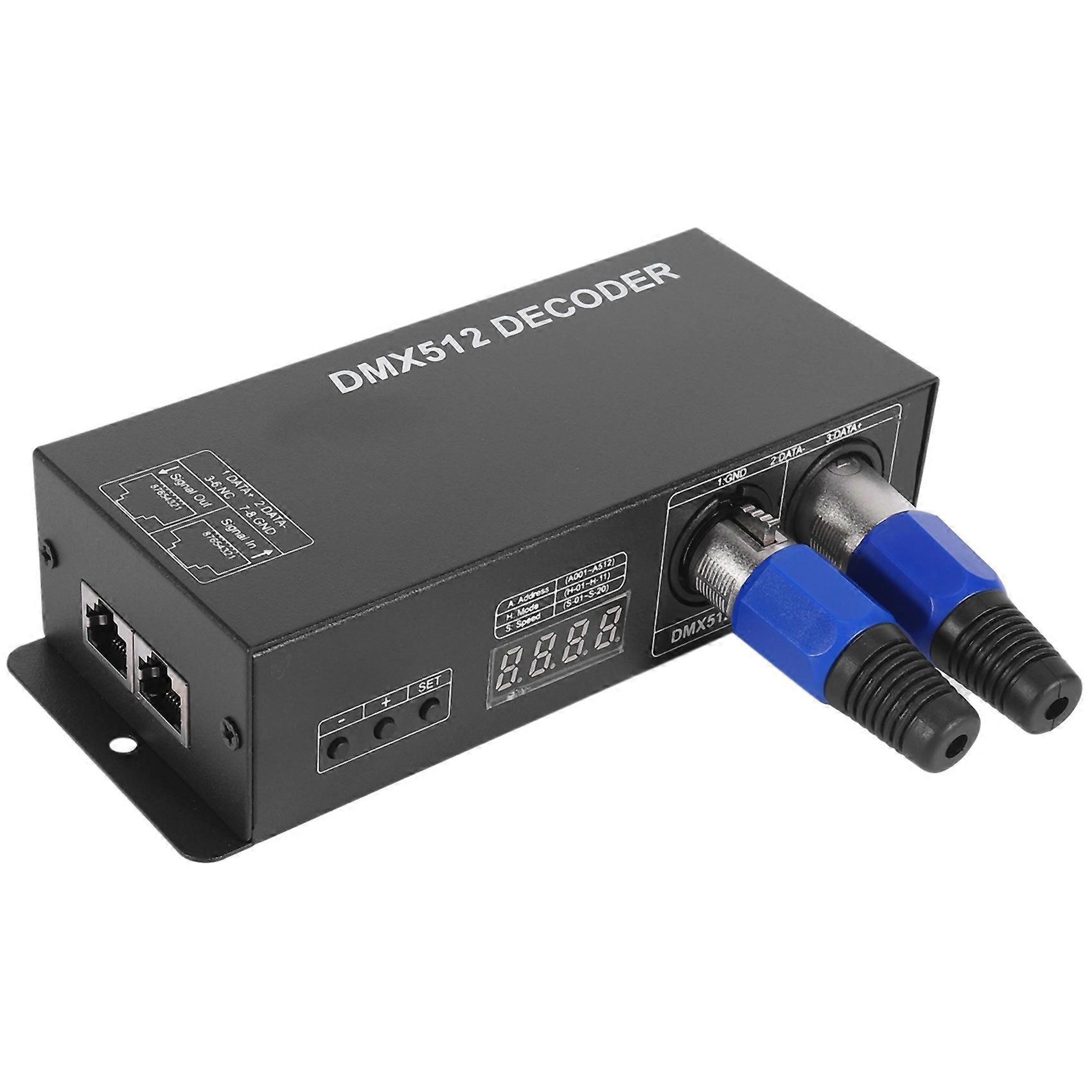 512 Digital Display Decoder,Dimming Driver Dmx512 Controller For Led Rgbw Tape Strip Light Rj45 Co