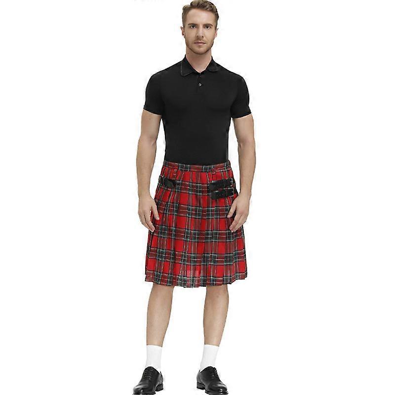 Irish Plaid Green Kilt - Scottish St Patrick's Green Pleated Costume Tartan Skirt Kilts Clothing for Men and Women