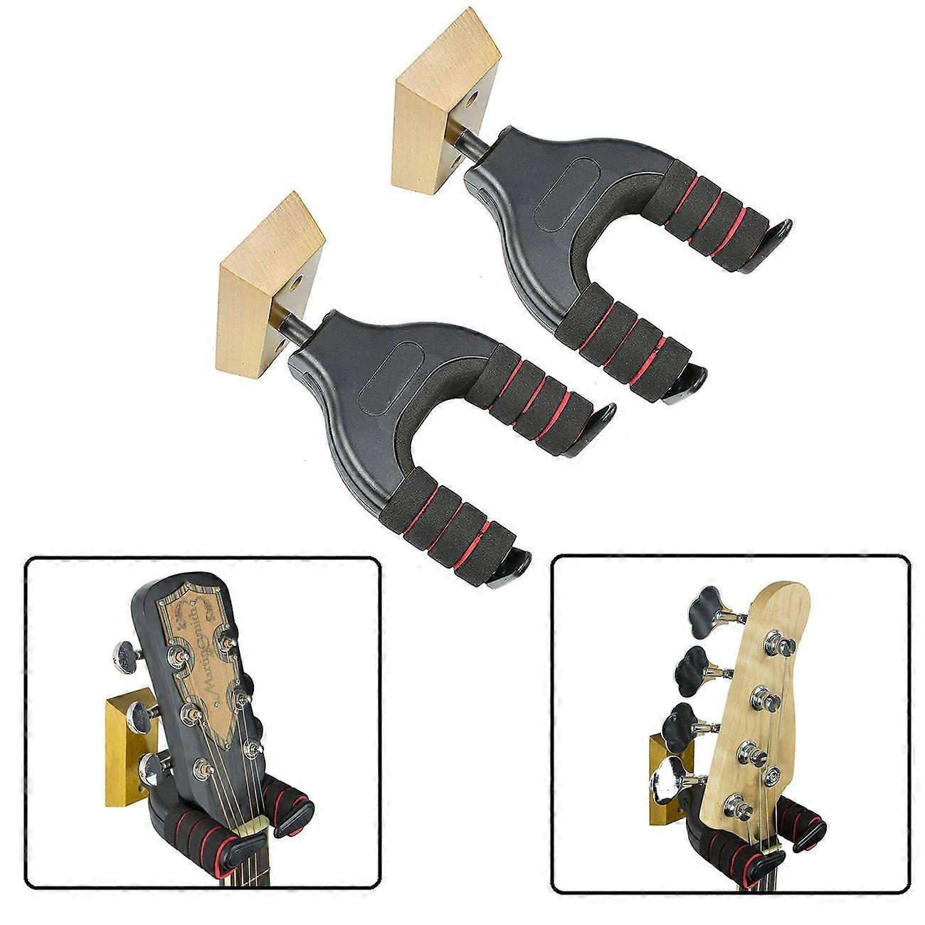 2 PCS Guitar Hanger Wall Mount Guitar Hanger Wall Mount Bracket Holder
