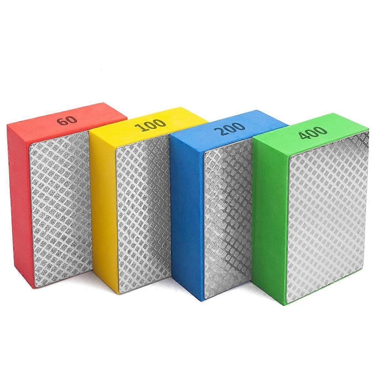 4Pack Diamond Hand Polishing Pads for Sanding Ceramics Glass Tile Concrete Stone Marble , 60, 100